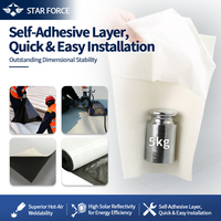 Membrana Impermeabilizante TPO Autoadhesiva de 1.2/1.5/2.0 mm, Lámina para Techos Blanca de Alta Reflectividad Solar, Resistente a la Penetración de Raíces