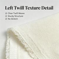 Tissu CVC Polycoton Non Extensible Sergé Teint à la Main Épais et Lourd Blanc Abricot pour Sacs, Chaussures, Chapeaux et Sacs Bandoulière