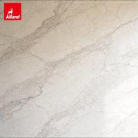 Comptoir en marbre plat de qualité commerciale Alland, style minimaliste, avec armoires de cuisine sans cadre en chêne massif blanc pour villa