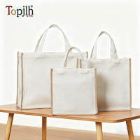 Sac de courses vierge en coton composite Topjlh Superior Premium de haute qualité, 380g, pour sublimation personnalisée et transfert thermique