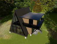 DYCE Maison Triangulaire A-Frame Modulaire Préfabriquée de Luxe en Acier, Alimentée à l'Énergie Solaire et Écologique