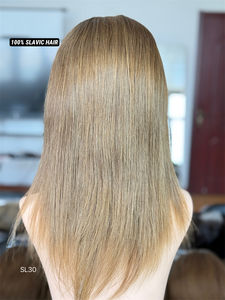 SHY HAIR Cabello eslavo ruso Venta al por mayor Perruques-Naturel Cheveux Humain Peluca médica con PU Thin HD Pelucas delanteras de encaje - Product Image 4