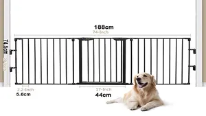 Safety Fence 3 Panel Easy Locking Metal Folding Large Wide Child Safety Gate Fence