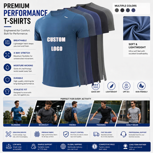 Ropa Deportiva Elástica para Gimnasio, Camiseta Deportiva para Hombre, Ropa de Compresión para Correr, Camiseta de Gimnasio Personalizada, Camiseta Deportiva Ajustada de Poliéster - Product Image 3