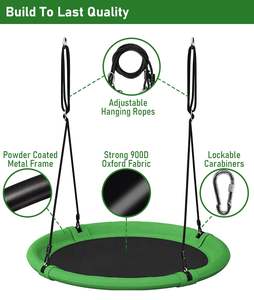 Siège de balançoire volante réglable pour extérieur, type assiette, diamètre 40 pouces, pour enfants et adultes - Product Image 3