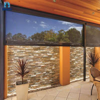 Persianas enrollables impermeables para exteriores, persianas baratas con cremallera para toldo pérgola
