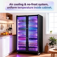 Réfrigérateur vertical de luxe pour boissons de bar de supermarché - Réfrigérateur à contrôle numérique écoénergétique avec dégivrage automatique