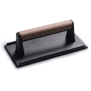 Prensa para Smash Burgers de Hierro Fundido Precurado, Rectangular, Resistente, para Carne, Filetes y Tocino, con Mango de Madera para Plancha - Product Image 5