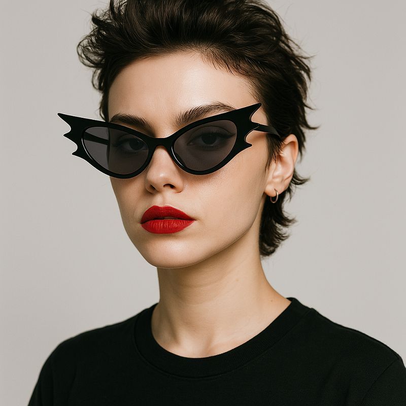 Wholesale Gothic Bat Shaped Sunglasses for Halloween display picture 1