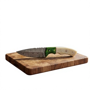 Couteau à lame fixe en acier Damas avec manche coloré, personnalisable pour la chasse, le camping et la survie - Product Image 4
