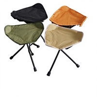 Chaise d'extérieur portable en métal, tabouret pliant triangulaire pivotant léger pour la pêche, le camping, la randonnée et le cyclisme