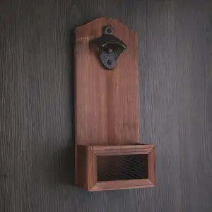 Factory Directly Sale Wooden Wall Mounted Beer Bottle Opener