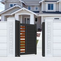 Puerta de entrada de aluminio resistente al sal para zonas costeras Prima, con lamas horizontales y recubrimiento en polvo, para casas de playa y patios.