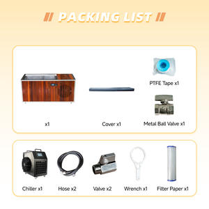 อ่างแช่น้ำเย็นกลางแจ้งไม้ซีดาร์แดงสุดหรู พร้อมเครื่องทำความเย็นและไฟ สำหรับใช้ในสปาที่บ้าน อ่างแช่น้ำแข็งเพื่อการฟื้นฟูร่างกาย - Product Image 4