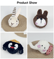 Série de balles rebondissantes couineuses en TPR, jouets en peluche mignons pour chiens (lapin, éléphant, ours), durables et interactifs pour usage intérieur