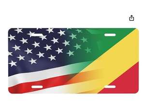 Placa de Matrícula con la Bandera de Sao Tomé y Príncipe y EE. UU., Emblema Patriótico de 6 x 12 Pulgadas, Placa Delantera para Automóvil, Accesorio Decorativo para Automóvil - Product Image 4