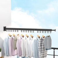 Étendoir à vêtements à quatre niveaux pliable moderne en alliage d'aluminium, peu encombrant, mural pour salle de bain, voyage en plein air-autonome