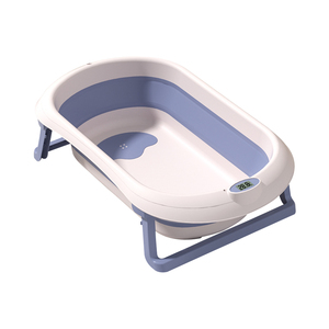 Bañera para bebé antideslizante, plegable, sin BPA, resistente, portátil, con termómetro incorporado, ahorra espacio, para el hogar y viajes. - Product Image 3