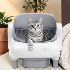 Bac à litière intelligent pour chats 76L en PP+ABS+POM durable, avec pelle autonettoyante et contrôle à distance par application, nettoyage facile, contrôle des odeurs - Product Image 1