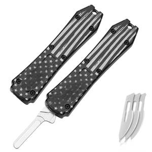 سكين جراحي مزدوج العمل صغير EDC سكين CNC أسود Bistoury D/A جيب مشرط D2 سكين - Product Image 2