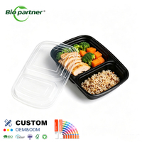 Conteneur alimentaire jetable en plastique PP pour micro-ondes, vente en gros, pour plats à emporter, boîte bento anti-fuite avec couvercle