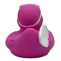 Jouets de bain en PVC personnalisés avec logo, lot de 5 cm, planche de surf rose de 2 pouces et canard de bain jaune avec fonction couineuse, canards en caoutchouc en gros