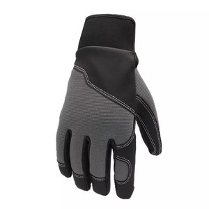 Vente en gros de haute qualité Gants de travail anti-impact en cuir fendu personnalisés Gants de mécanicien noirs avec logo personnalisé - Product Image 5