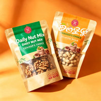 Sachet Doypack Recyclable Personnalisé pour Mélange de Noix avec Fenêtre Transparente pour Emballage de Snacks (Amandes, Noix de Cajou, Noix)