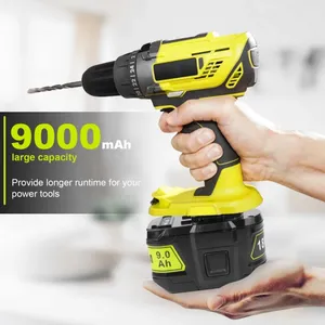 1'li Paket 9.0Ah 18V Pil, Ryobi P108 P102 P103 P104 P105 P107 P109 Dijital Piller için Yedek Parça ile Uyumlu - Product Image 3