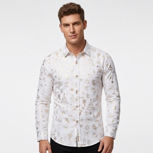 Camisa Larga Casual de Moda para <span class=keywords><strong>Hombre</strong></span> 2026, Estampado Digital 3D, Estilo Urbano - Product Image 3