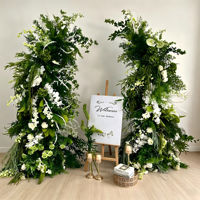 QDROYAL Luxe Guirlande Florale Verte Orchidée Hortensia pour Décoration de Fond de Mariage, Arrangement Floral, Accessoires d'Événement, Scène, Allée, Sol