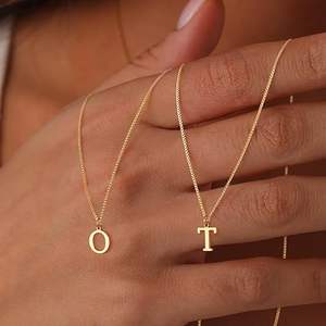 <span class=keywords><strong>Foxgirl</strong></span> or colliers initiaux pour femmes filles, délicat collier lettre en or minuscule pendentif A-Z collier ras du cou à la mode mignon Persona - Product Image 4