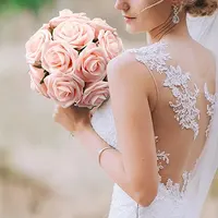 25 قطعة من زهور اصطناعية ورود مزيفة مع سيقان زهور رغوية للوازم الزفاف اصنعها بنفسك