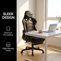 Chaise de bureau ergonomique réglable en hauteur AOR en cuir, pour le gaming, avec tissu respirant, base robuste, design tendance et compétitif