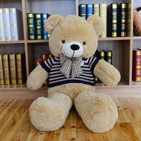 Ours en peluche en coton PP rembourré de grande taille, deux couleurs, cadeau pour petite amie, vente en gros promotionnelle, certifié CE, 80-160 cm