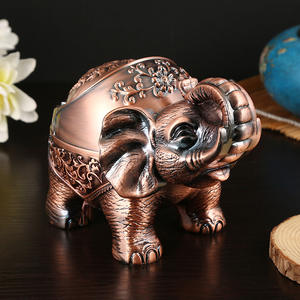 Cenicero de Metal Personalizable de Lujo Moderno con Diseño de <span class=keywords><strong>Elefante</strong></span> de Viaje de Tailandia, Resistente al Viento, Accesorios para Fumar, Decoración de Escritorio - Product Image 5