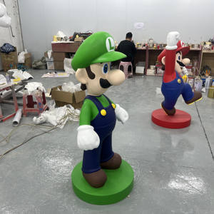 Figurines en résine grandeur nature au design moderne personnalisé, statues de <span class=keywords><strong>Mario</strong></span>, décoration de bureau en fibre de verre, sculpture de <span class=keywords><strong>Mario</strong></span> Brother - Product Image 2