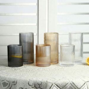 Tasse à thé écologique réutilisable, moderne et simple, tasse à smoothie pour la maison, verre à boire à rayures verticales, tasse à café 250ml/360ml - Product Image 4