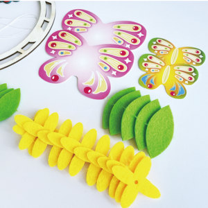 Guirlande de printemps en forme de papillon à faire soi-même Hanwenge STEM, éléments naturels, décoration murale, matériau écologique, non toxique, guirlande de printemps à suspendre - Product Image 3