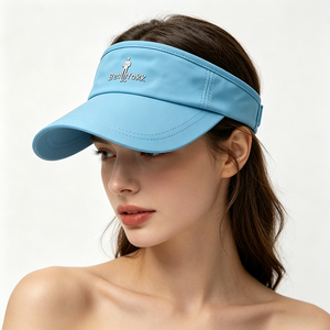 Visera Deportiva con Borde Curvo UPF50+ Azul Claro, Visera de Secado Rápido con Logotipo Personalizado para Uso Casual Unisex en Tenis, Golf y Running - Product Image 1