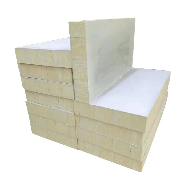 Painel de isolamento térmico, materiais de parede externos do cimento da fabricação personalizada, placa composta de lã de pedra do cimento