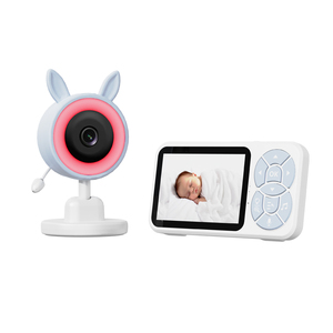 Moniteur pour bébé économique de 3.5 pouces avec caméra 480p veilleuse détection de pleurs alarme sonore intelligente fonction de surveillance à distance - Product Image 1