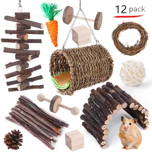 Small Animal Pet Supplies Hamster Chew Toys Pets Tunnel Toy 11/12 Pack Set Hamster Hideout Bedding Cage Pet Houses Furniture