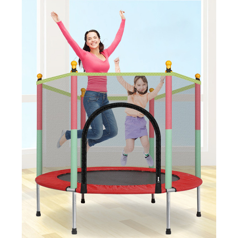 Jumping Bed Trampoline with Safety Net Bungee Big Children Double Protection with Zipper and Buckle Trampoline Circle Outdoor
