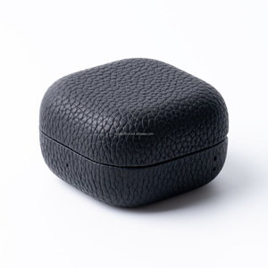 Étui pour écouteurs en cuir de litchi véritable du Togo pour <span class=keywords><strong>Samsung</strong></span> <span class=keywords><strong>Galaxy</strong></span> Buds4 / <span class=keywords><strong>Buds</strong></span> 4 Pro, housse de protection en cuir véritable - Product Image 1