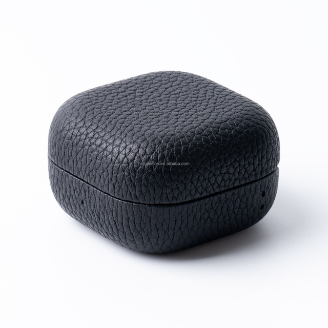 Genuine Togo Litchi Leather Earphone case for samsung galaxy Buds4 / Buds 4 Pro Cover Real Leather Protective Skin case