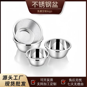 Juego de tazones de cocina de acero inoxidable 304, de 18 cm a 40 cm, de calidad alimentaria, pulidos, fáciles de limpiar, para mezclar sopa y lavar. - Product Image 5