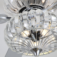 Plafonnier led en cristal avec ventilateur intégré et télécommande, design moderne, luminaire décoratif de plafond, idéal pour une chambre à coucher, 220V, 52 pouces