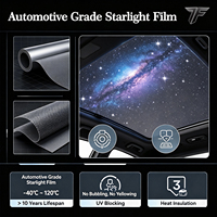 Film Ciel Étoilé Auto-Réparateur pour Toit Ouvrant, Faible Teneur en COV, Contrôle par APP, Lumière LED RGB Effet Étoile, Synchronisation Musicale, Pluie de Météores Dynamique, Lampe Ambiante