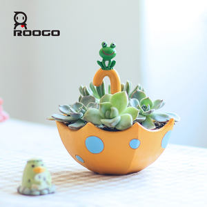 Macetero Miniatura de Poliresina Inspirado en Monedero Retro Azul Roogo, Decoración para Hogar, Escritorio, Interior/Exterior para Flores y Bonsáis - Product Image 3